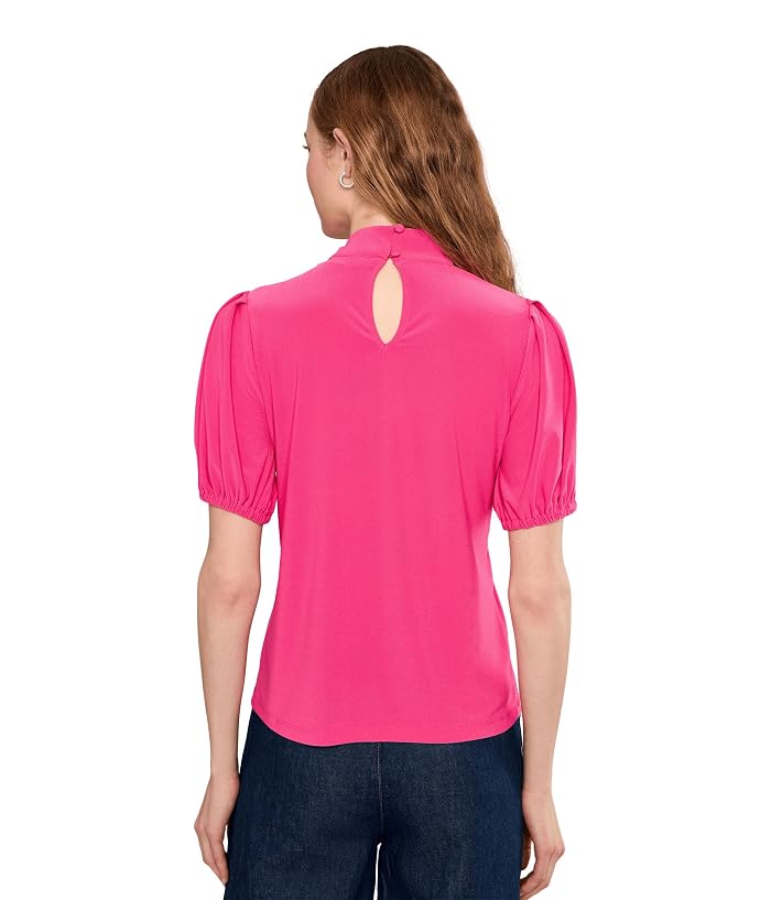 CeCe Short Sleeve Tie Neck Bow Knit Top - Image 4