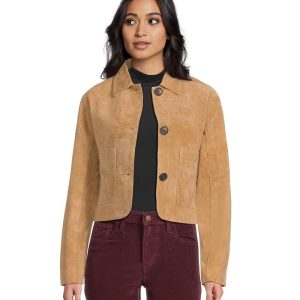 Blank NYC Real Suede Cropped Blazer