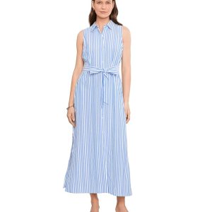 Vince Camuto Sleeveless Button-up Maxi Dress With Sash
