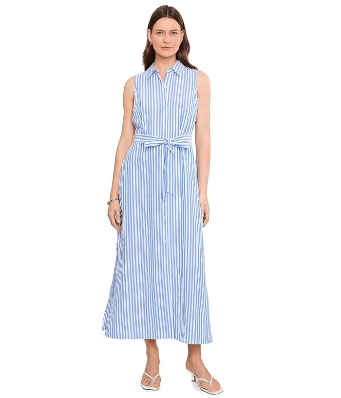 Vince Camuto Sleeveless Button-up Maxi Dress With Sash