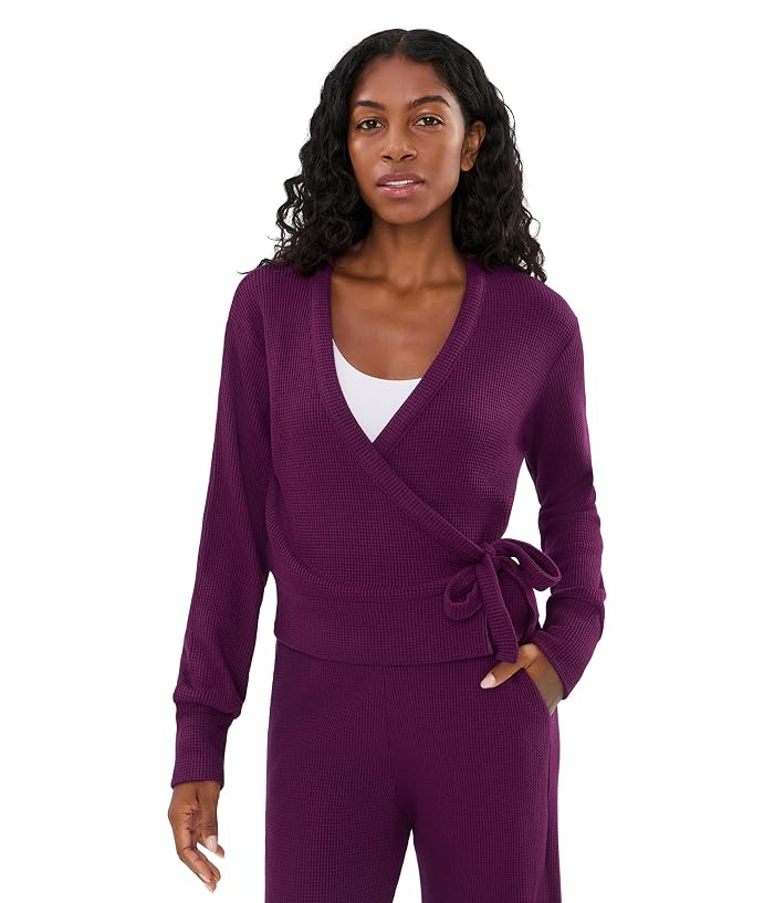 Beyond Yoga Rest Day Waffle Wrap Pullover