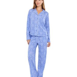 Karen Neuburger Petite Two-Piece Long Sleeve Girlfriend Pajama Set
