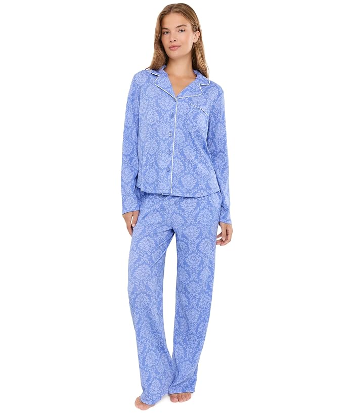 Karen Neuburger Petite Two-Piece Long Sleeve Girlfriend Pajama Set
