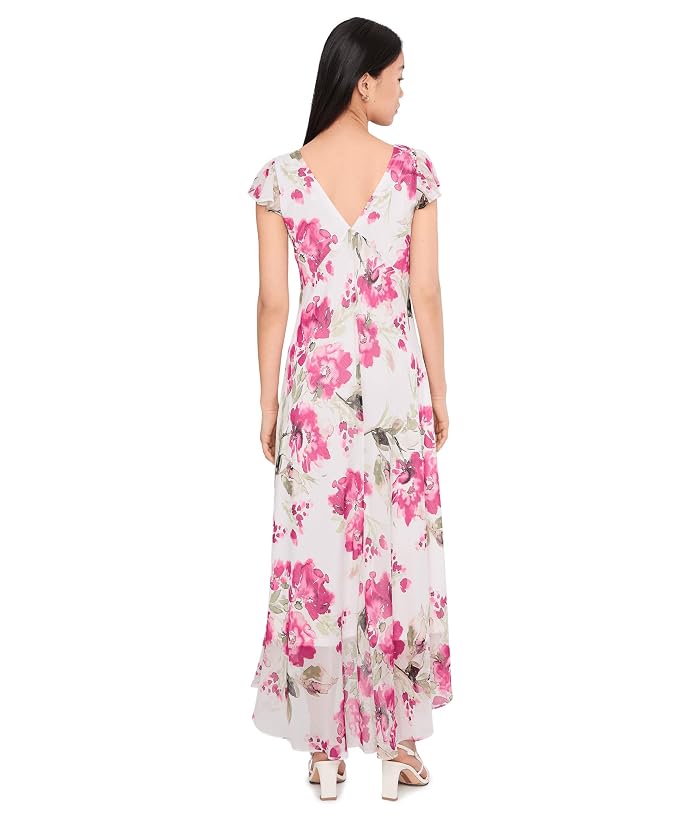 Calvin Klein Flutter Sleeve Chiffon Floral Aline Midi - Image 4