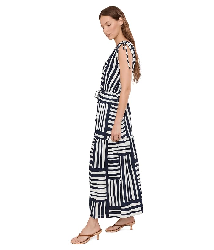 Calvin Klein Sleeveless V-Neck Striped Gauze Midi - Image 3
