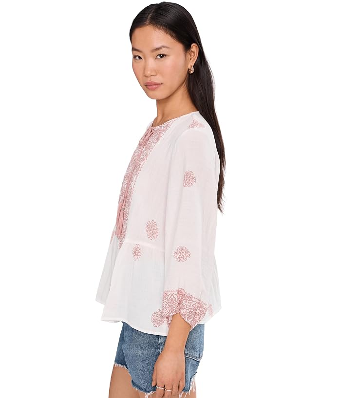 Vince Camuto Peasant Blouse With Neck Tie - Image 3