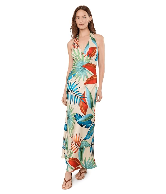 Avec Les Filles Botanical Satin Scarf Tie Maxi Dress - Image 2
