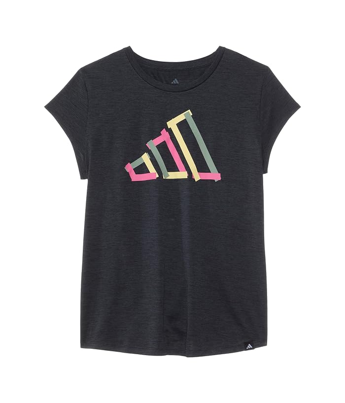 adidas Kids Cap Sleeve Melange Tee (Big Kid) - Image 2