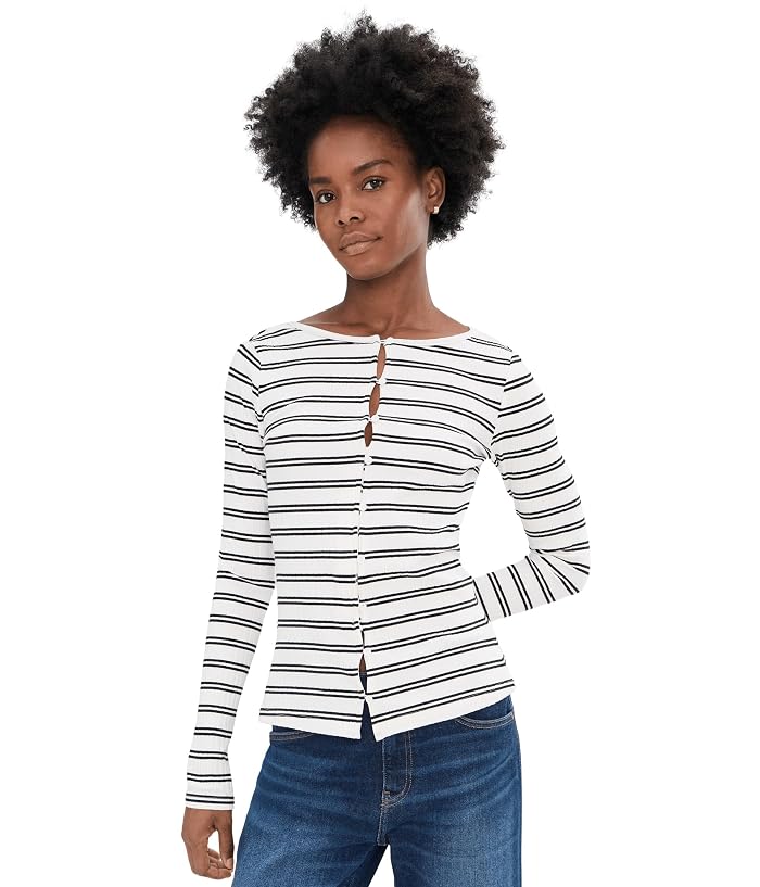Sanctuary Button Front Ribbed Top