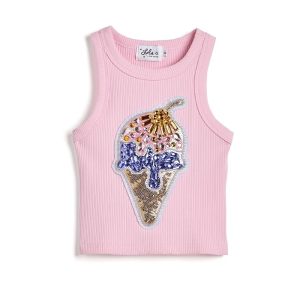 Lola and The Boys Ice Cream Gems Peach Tank (Toddler/Little Kid/Big Kid)