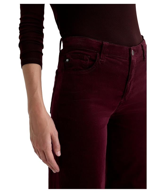 AG Jeans Saige Mid Rise Wide Leg Crop In Winery - Image 4