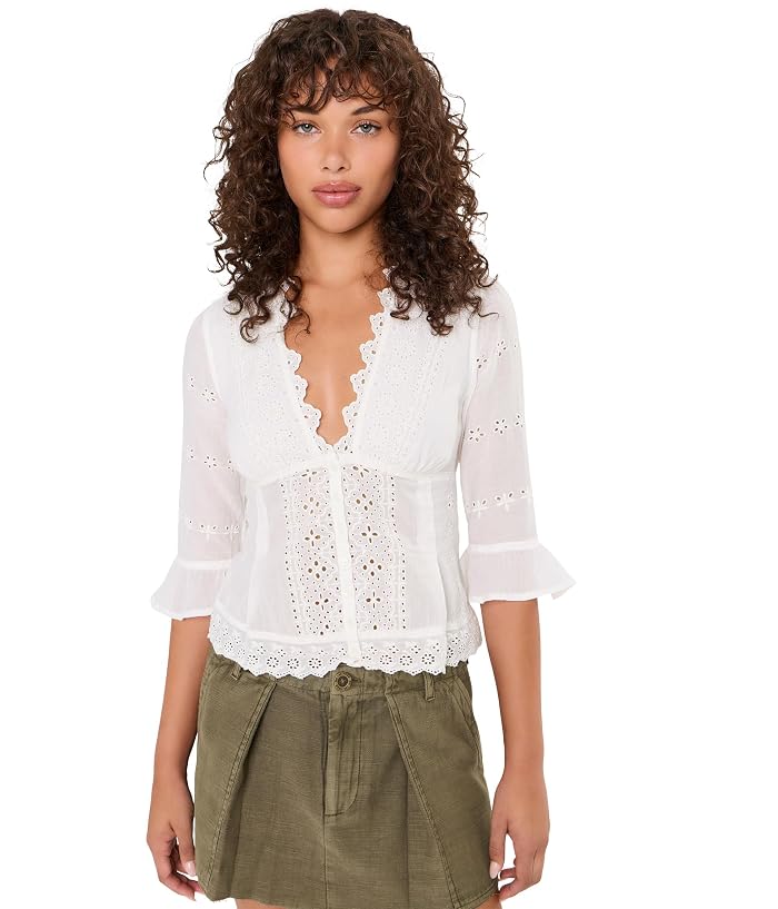 Free People Salone Eyelet Top