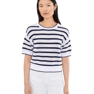 Splendid Beckham Short Sleeve Stripe Sweater