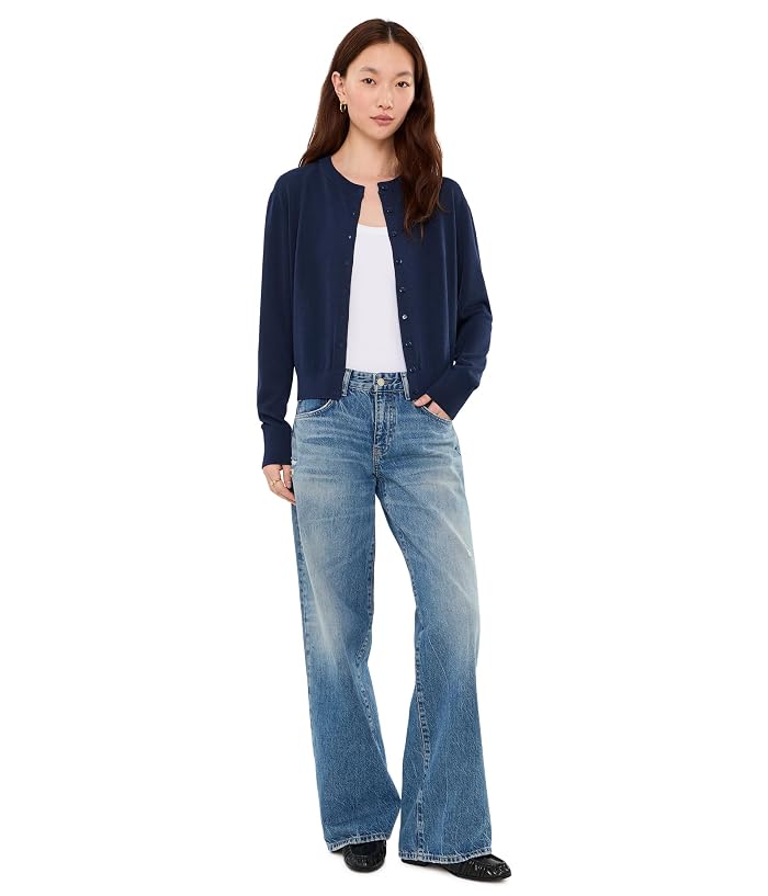 525 america Bennett Sheer Long Sleeve Button-Down Crew Neck Cardi - Image 2