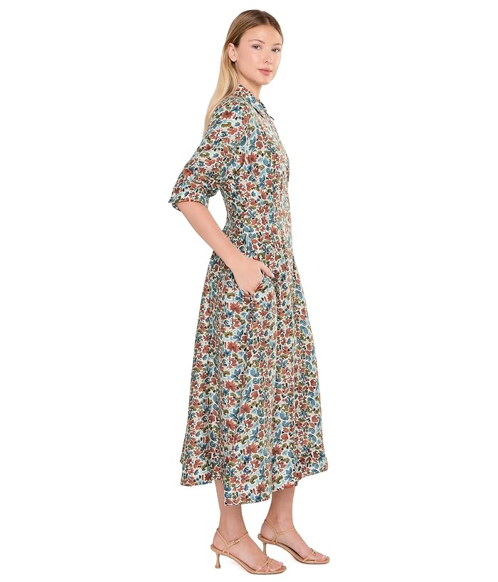 Vince Camuto Button-Up Shirt Dress with Pleat Darts On Bodice - Image 3