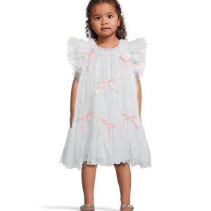 Lola and The Boys Jolie Bow Shimmer Dress (Toddler/Little Kid/Big Kid)
