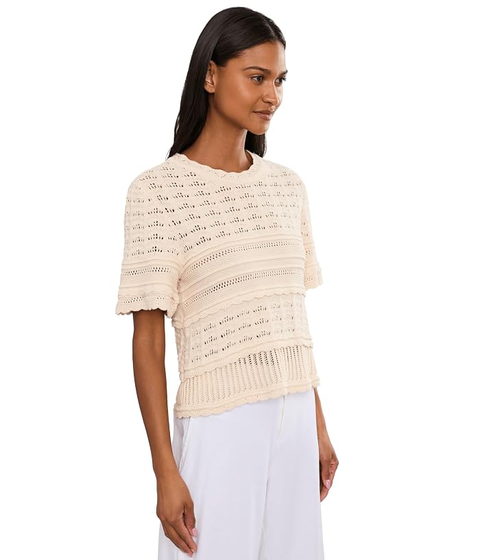 CeCe Multi Stitch Pointelle Sweater - Image 3
