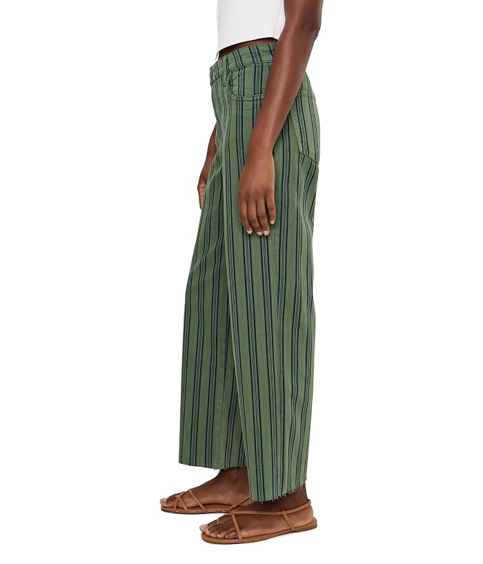 KUT from the Kloth Charlotte High-Rise Wide Leg with Raw Hem in Matcha Green - Image 3