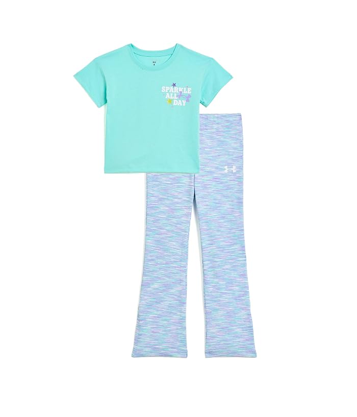 Under Armour Kids Short Sleeve Flare Leggings Set (Toddler/Little Kid) - Image 2