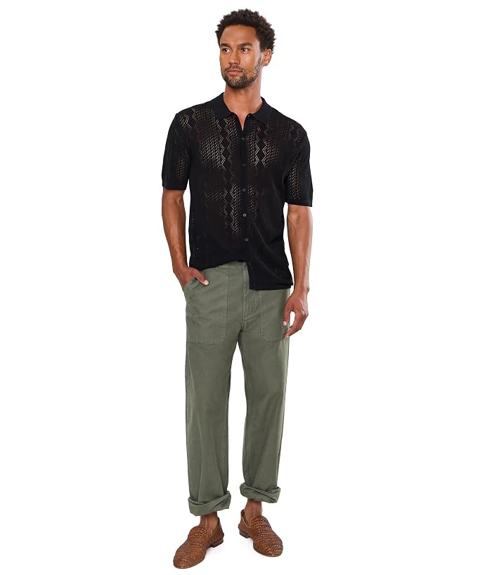 John Varvatos Emil Short Sleeve Pointelle Sweater Shirt Y2701f26 - Image 2