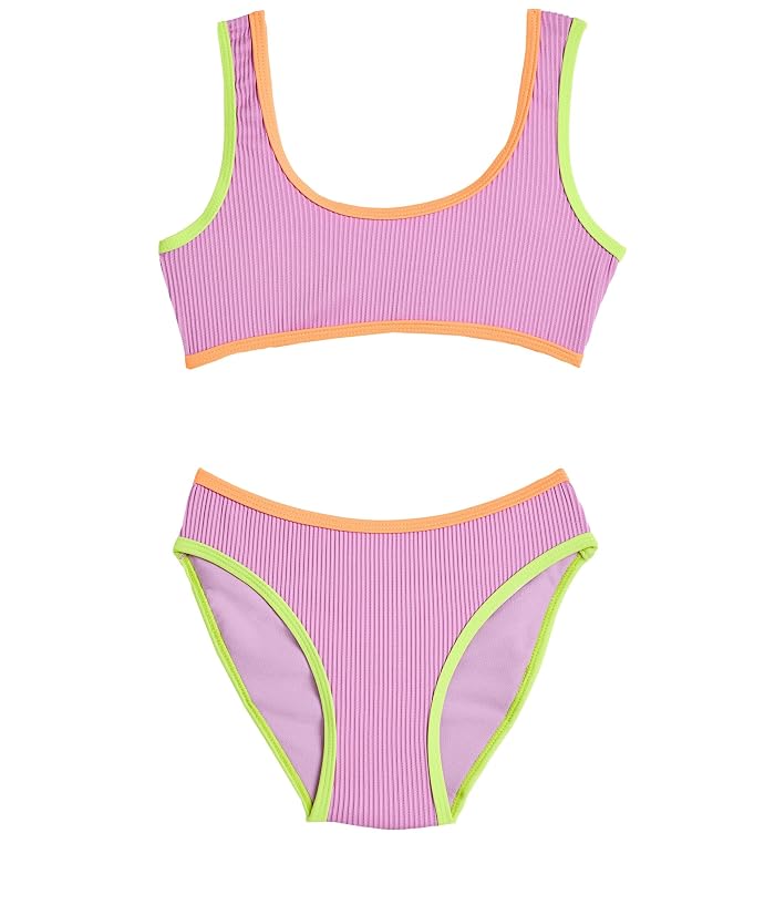 Snapper Rock Kids Vacay Pop Recycled Crop Bikini (Big Kid)