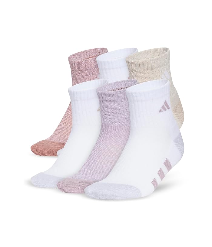 adidas Kids Athletic Cushioned 6-Pack Quarter Socks (Little Kid/Big Kid) - Image 4