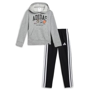 adidas Kids Graphic Heather Fleece Pullover & Joggers Set (Toddler/Little Kid)