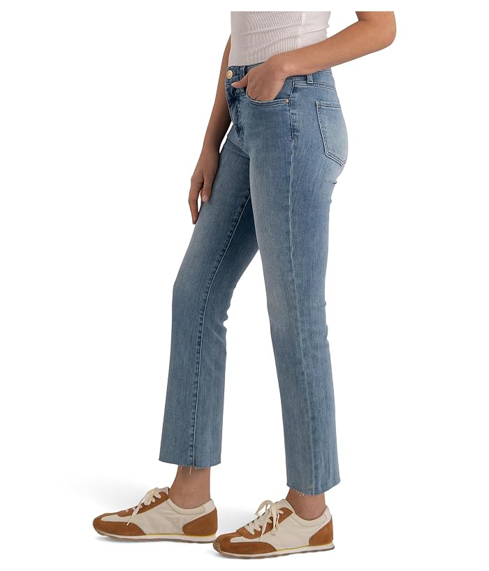 KUT from the Kloth Kelsey High Rise Fab Ab Ankle Flare With Raw Hem - Image 2