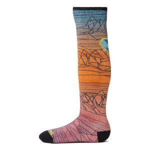 Smartwool Kids Junior Ski Zero Cushion Geo Peaks Print Over The Calf Socks (Little Kid/Big Kid)