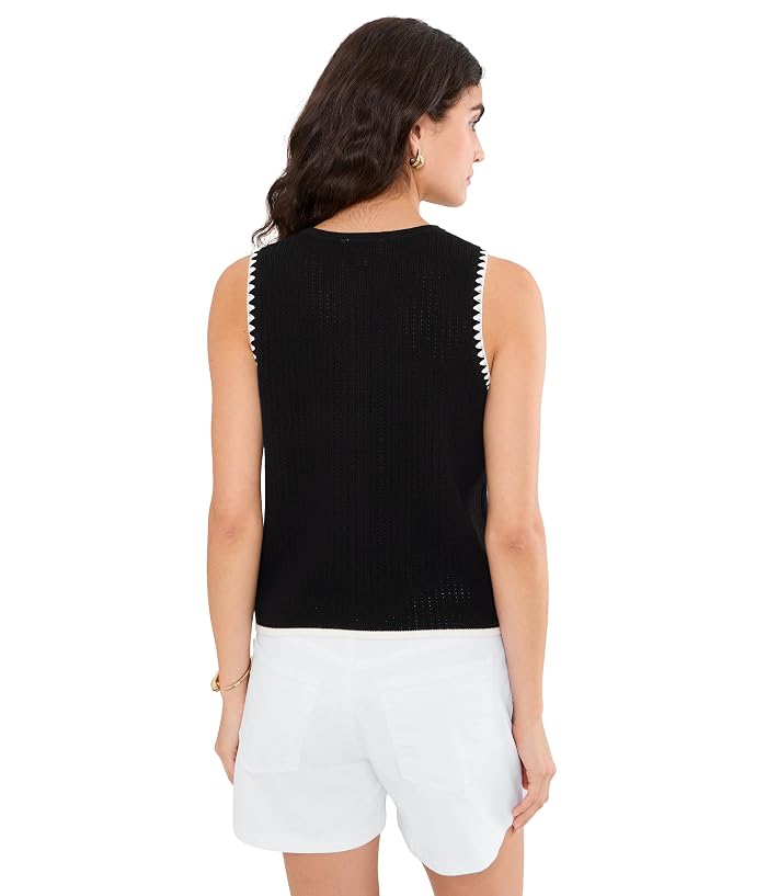 CeCe Pointelle Whipstitch Sleeveless Sweater - Image 4