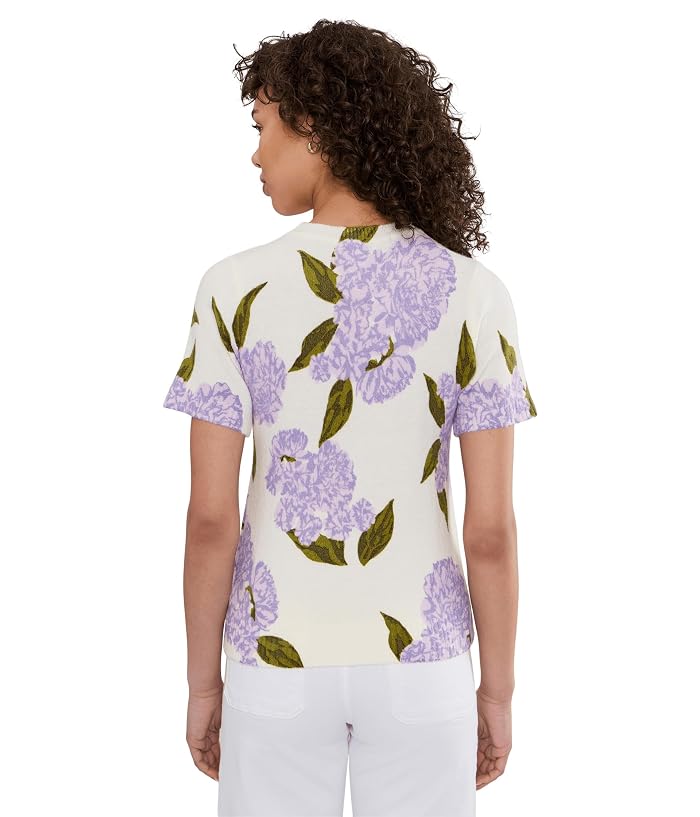 CeCe Short Sleeve Hydrangea Sweater - Image 4