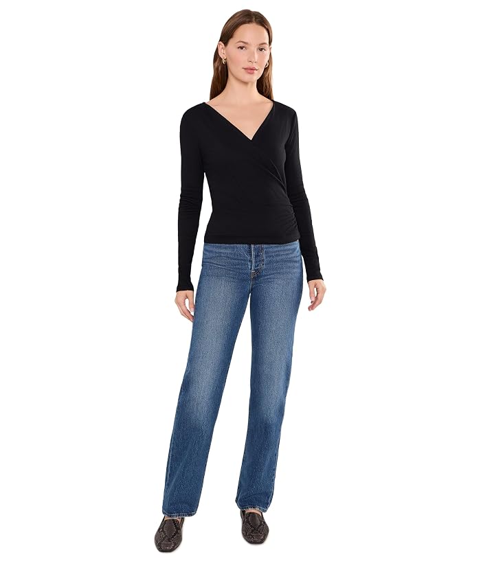 Michael Stars Stacie Shirred Surplice Long Sleeve Top - Image 2