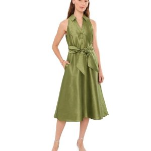 Adrianna Papell Tie Front Midi Dress