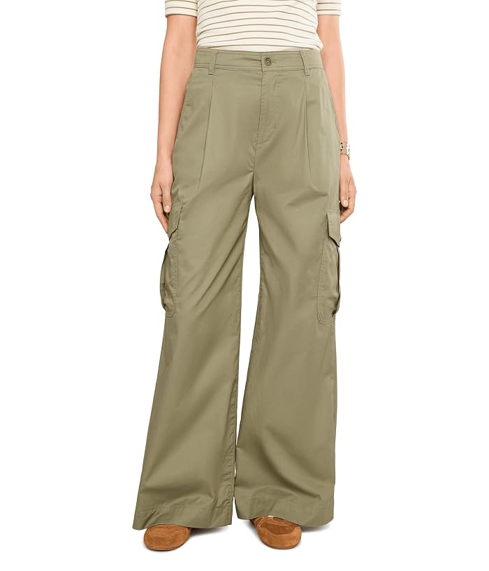 Lauren Ralph Lauren Pleated Cotton Twill Wide-Leg Cargo Pants