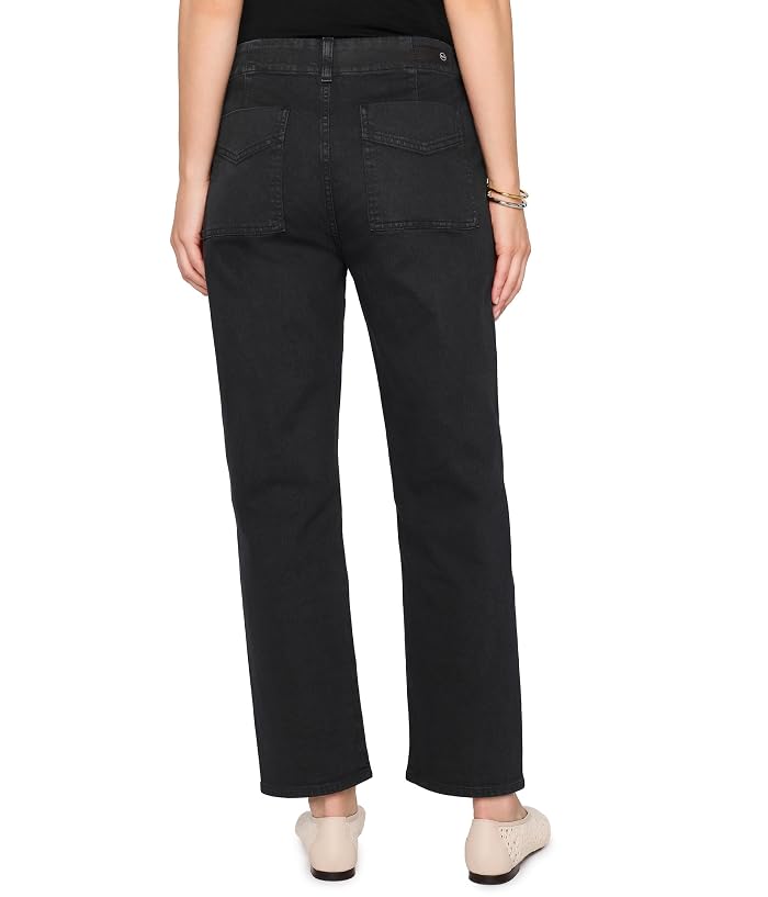 AG Jeans Analeigh Mid-Rise Utility Pants in Sulfur Super Black - Image 4