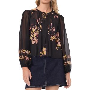 Vince Camuto Round Neck Shirring Front Long