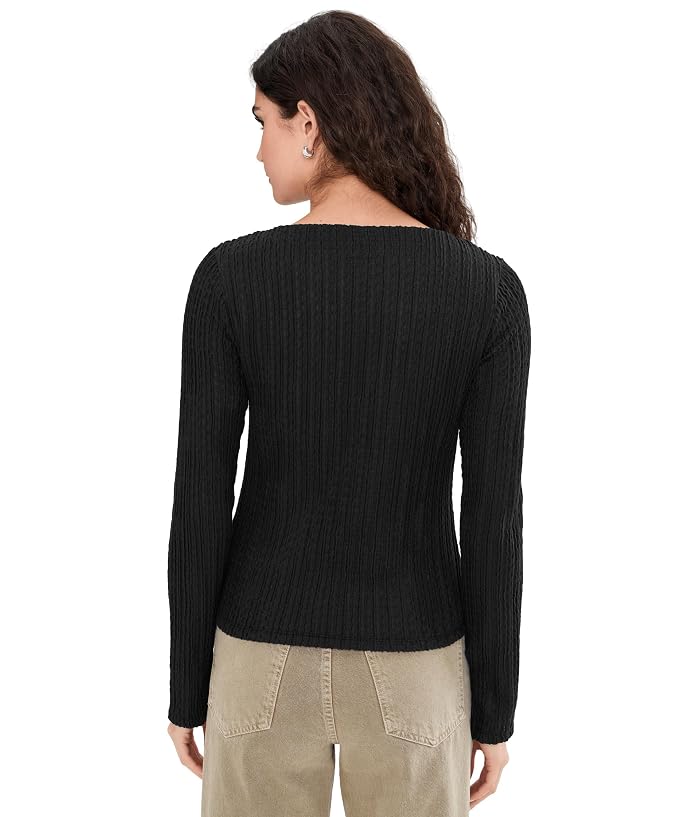 Sanctuary Long Sleeve Boatneck Textured Top - Image 4