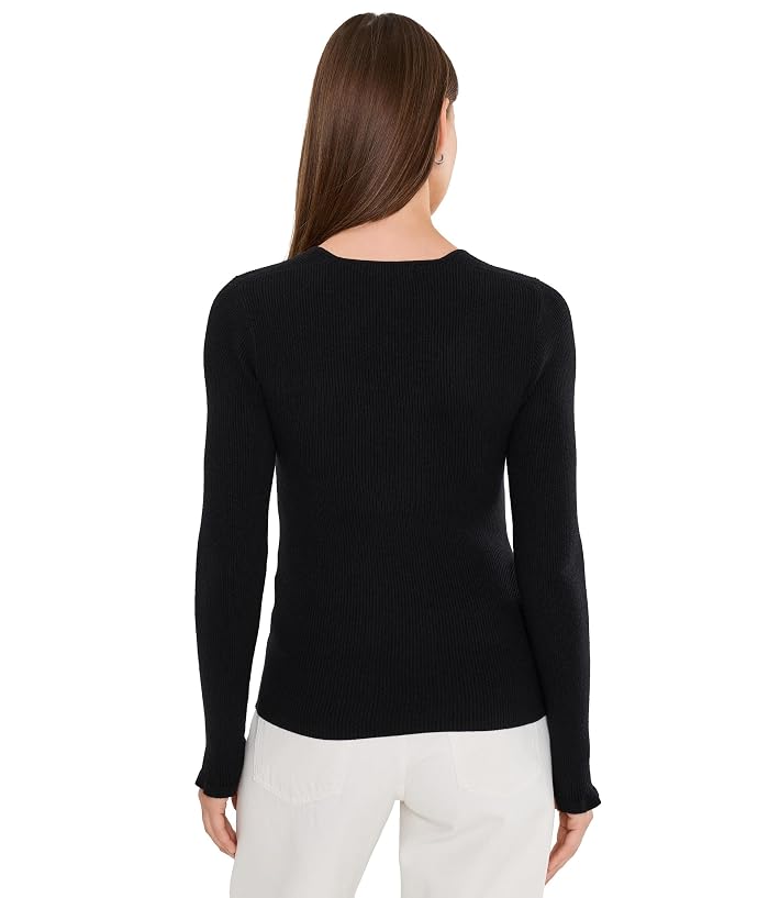Liverpool Los Angeles Long Sleeve Sweetheart Neck Sweater w/ Ruffle - Image 4
