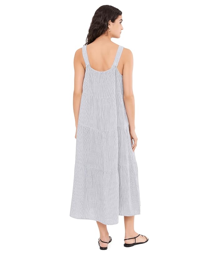 Eileen Fisher Striped Organic Cotton Gauze Tiered Dress - Image 4