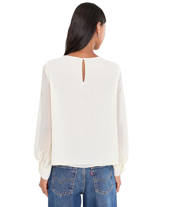 Vince Camuto Gathered Crew Neck Long Sleeve Blouse - Image 4