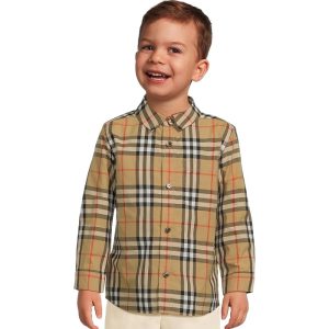 Burberry Kids Owen Check Long Sleeve Shirt (Infant/Toddler)