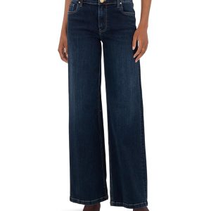 KUT from the Kloth Jeans High-rise Wide Leg Clean Hem In Attributable