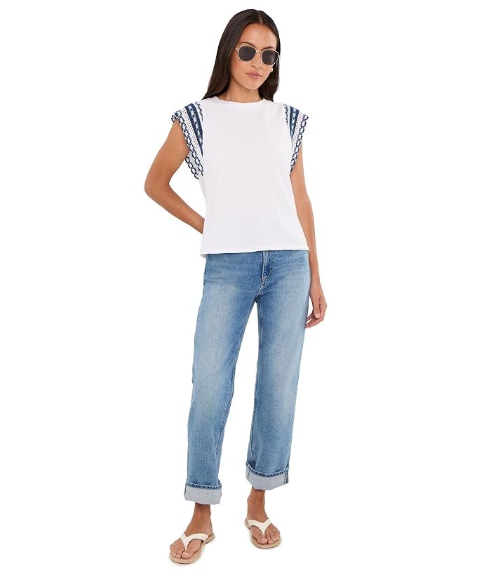 NIC+ZOE Petite Knit Trim Cotton Slub Top - Image 2