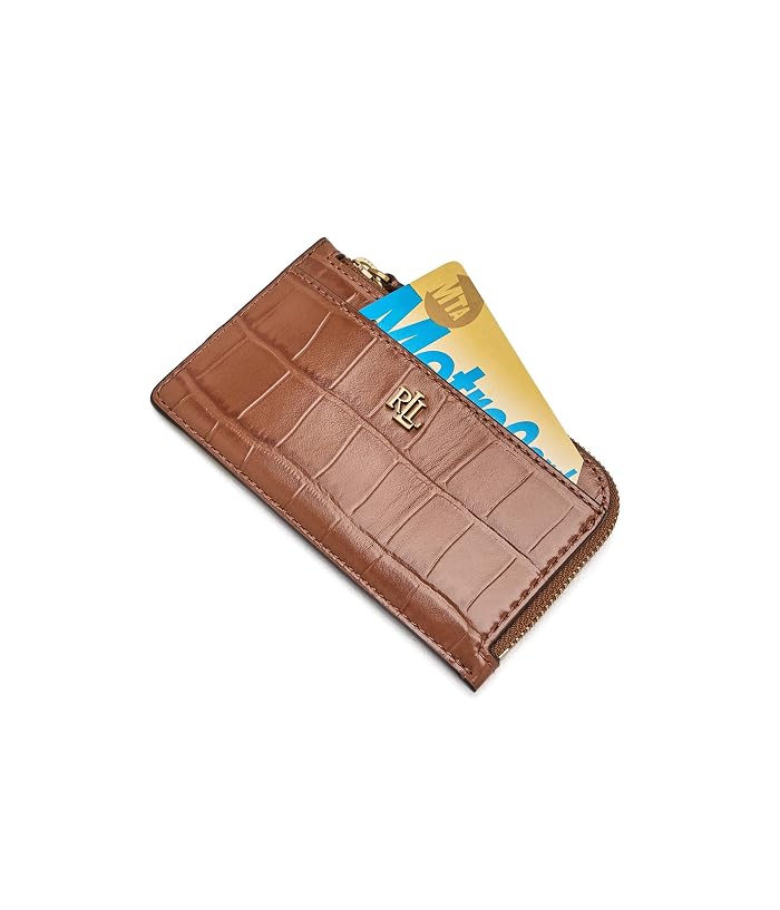 Lauren Ralph Lauren Croc-Embossed Leather L-Zip Card Case - Image 3