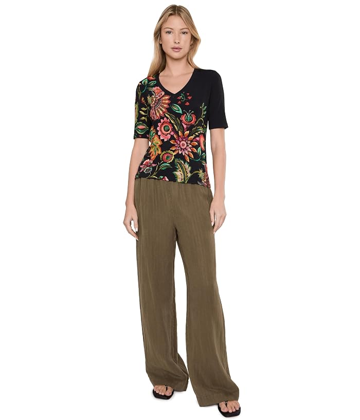 Johnny Was The Janie Favorite Fitted V-Neck Elbow Sleeve Tee - Image 2