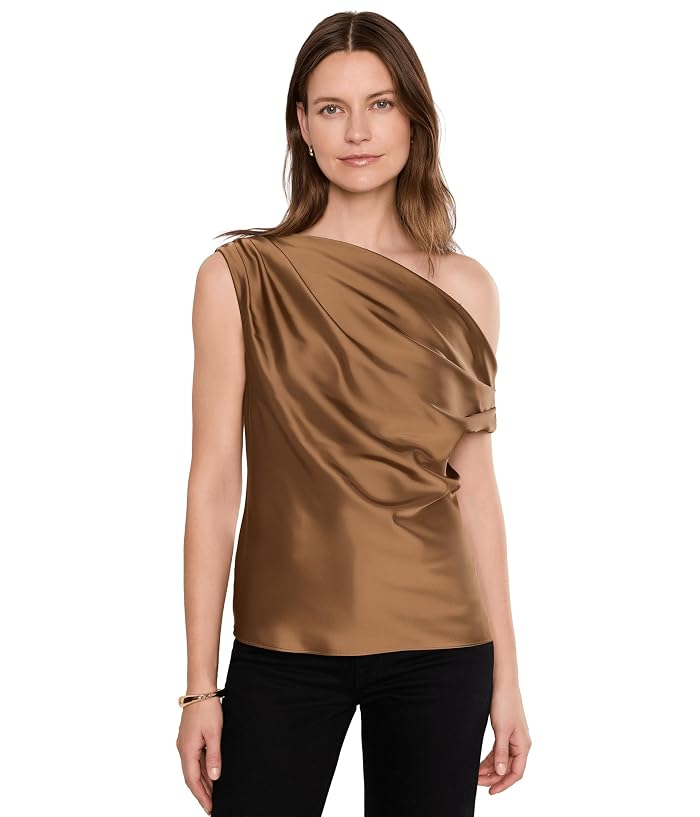 Lauren Ralph Lauren Satin Charmeuse Off-the-Shoulder Blouse