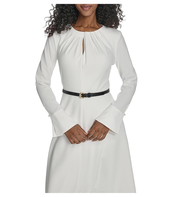 Calvin Klein Long Sleeve Scuba Crepe Belted Alne - Image 4