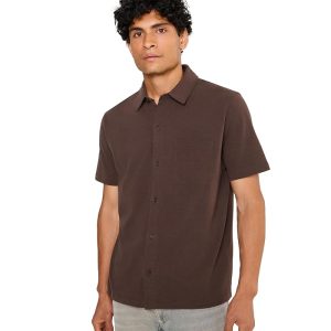 Vince Sueded Jersey Short Sleeve Button-Down