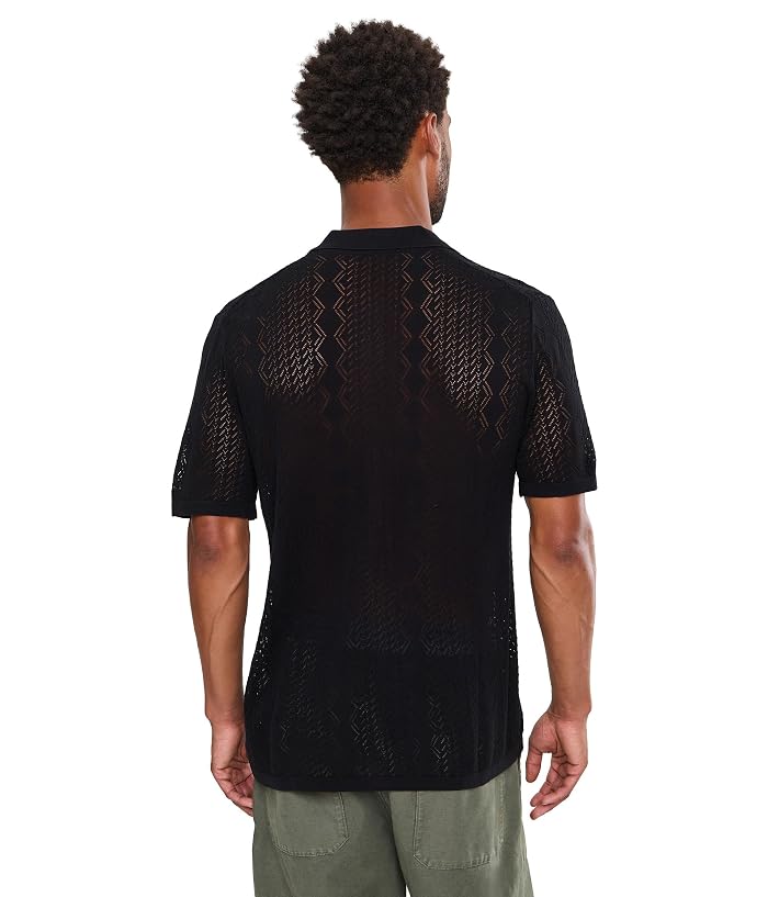 John Varvatos Emil Short Sleeve Pointelle Sweater Shirt Y2701f26 - Image 4