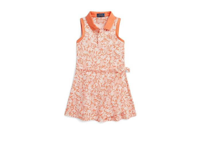 Polo Ralph Lauren Kids Pineapple Faux-Wrap Mesh Polo Dress (Toddler/Little Kid)